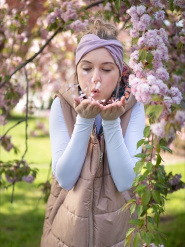 Čelenka organic s krížením Dawn pink